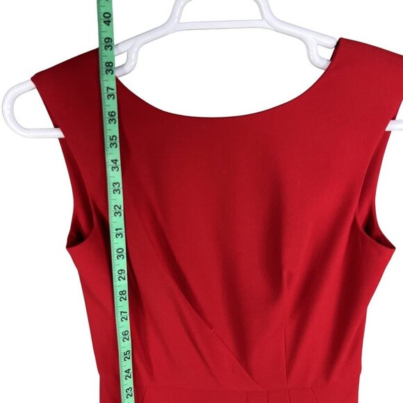 Calvin Klein Women 2 Little Red Dress Sleeveless Pockets Fit & Flare Career Wear - Picture 12 of 16